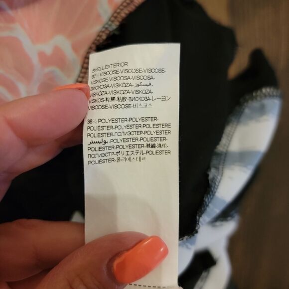 Desigual Striped Black White Floral Dolman Top S - Picture 6 of 6